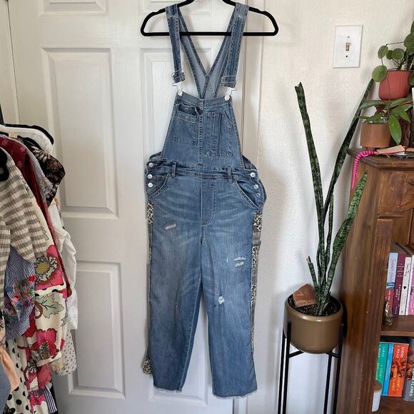 Anthropology Pilcro The Lex Denim Overalls - in Leopard Side - Picture 3 of 8